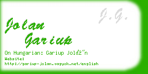 jolan gariup business card